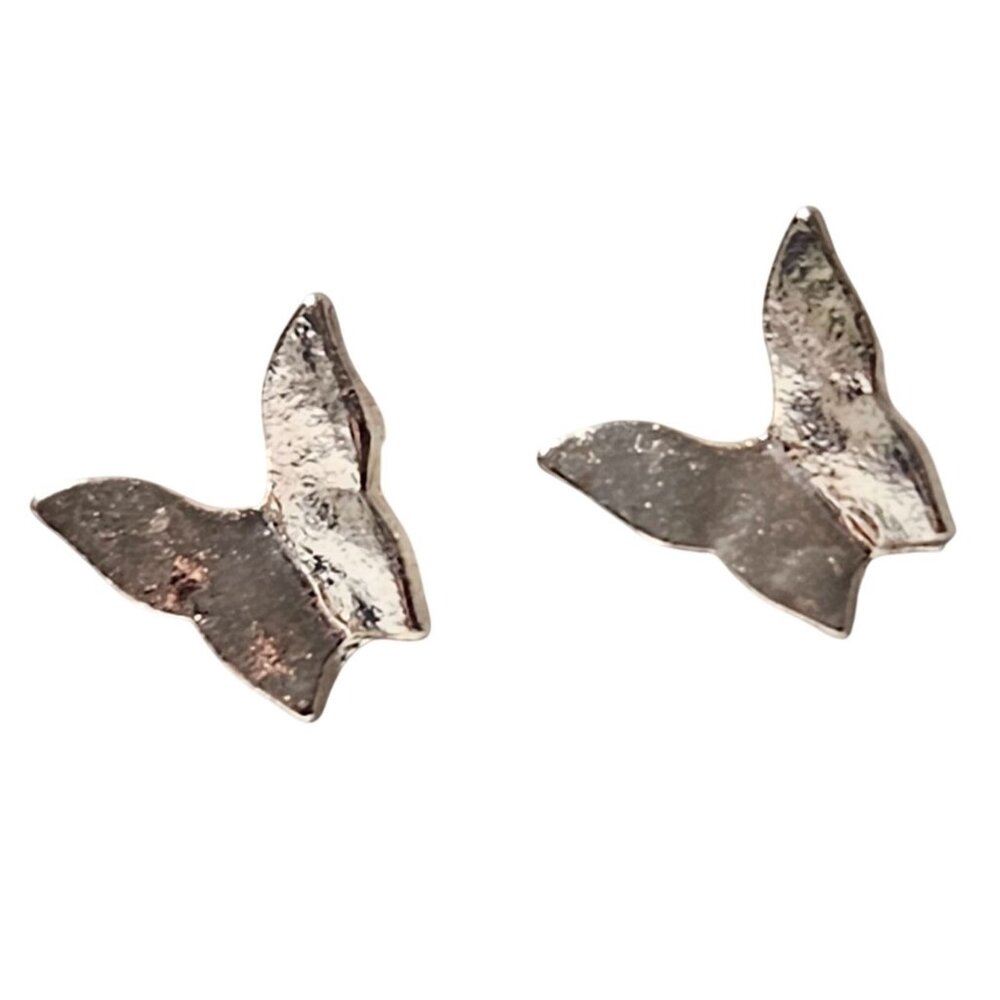 Butterfly Shaped Stud Earrings Gold Tone Nature Boho Fashion Jewelry Women